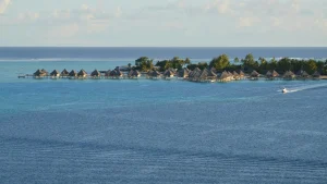 Bora Bora Overwater Bungalow Turquoise Lagoon Mount Otemanu