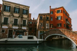Eiffel Tower Venice Canal Santorini Houses