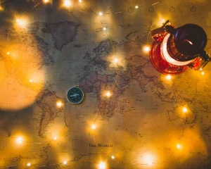 World Map Compass