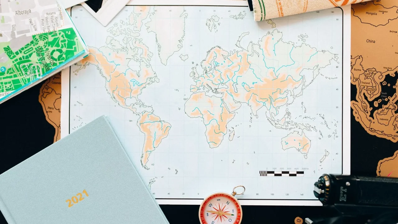 Passport Stamp World Map