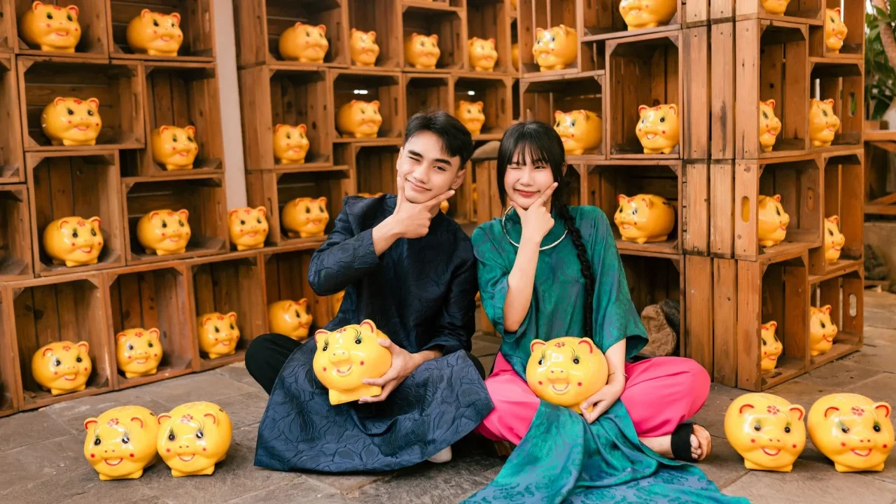 Piggy Bank Couple Picnic
